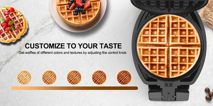 Belgian Waffle Maker 180° Rotating Flip Waffle Iron, Non-Stick Plates, Adjustable Browning Control, Removable Drip Tray, Cool Touch Handle, Stainless Steel, Space-Saving Foldable Design – Single & Double