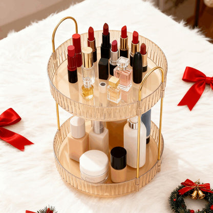 Rotating Multi-Level Makeup Organizer with Detachable Trays and 12 Exact Color-and-Layer Options