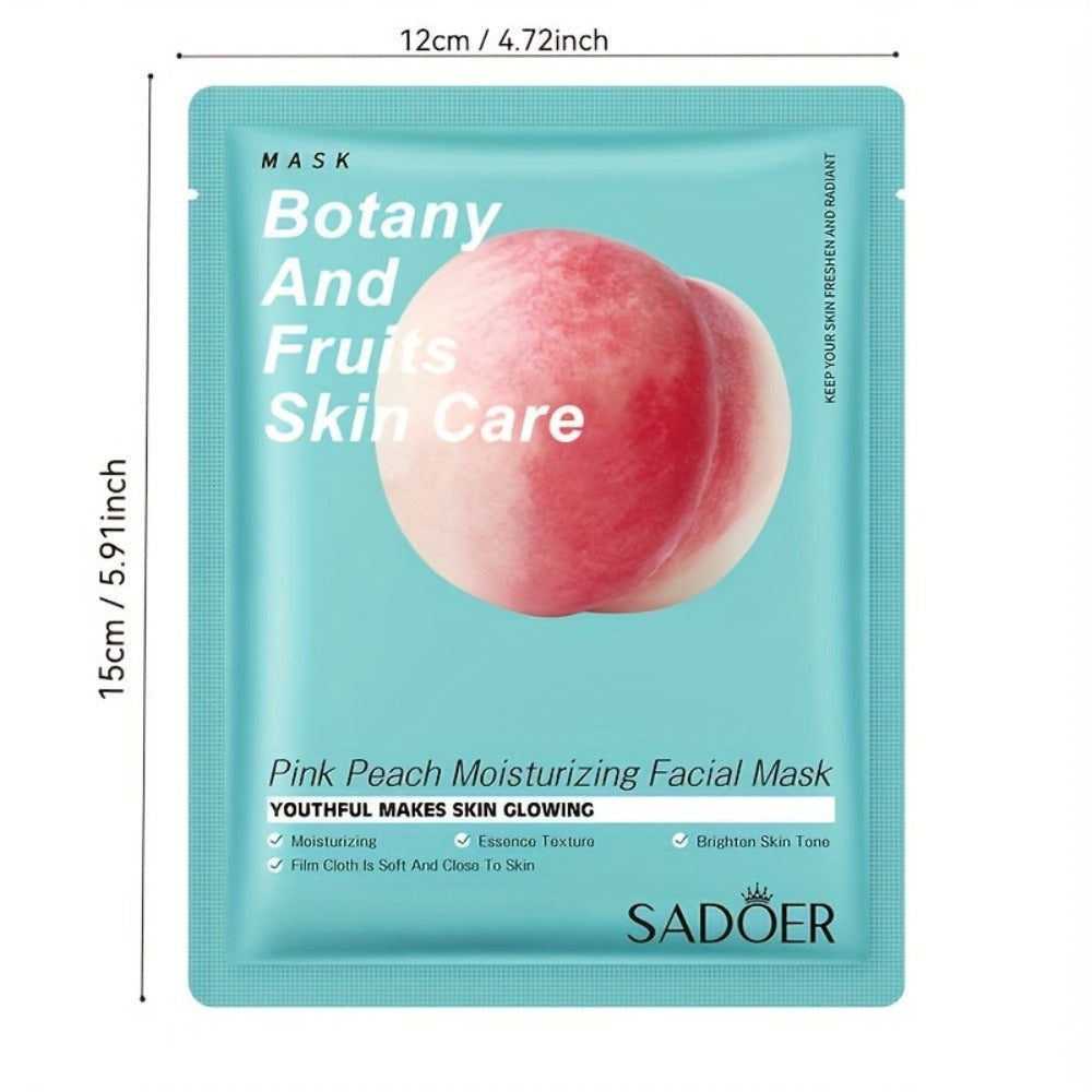 Thirty-Piece SADOER Sheet Mask Assortment with Individually Packed Fruit and Rose Pouch Labels