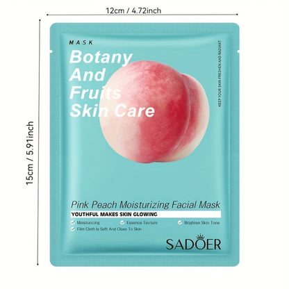 Thirty-Piece SADOER Sheet Mask Assortment with Individually Packed Fruit and Rose Pouch Labels