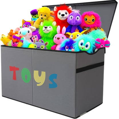 Extra Large Collapsible Kids Storage Chest with Lid – 31.7 Gal Toy Box Organizer Bins for Boys Girls Bedroom Nursery Living Room