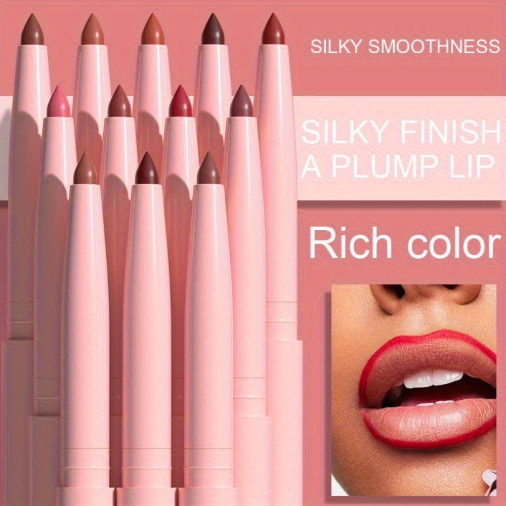 Twelve-Piece Lip Liner and Lip Color Pencil Set with Nude-to-Bold Visible Shades in the 12 Colors Option