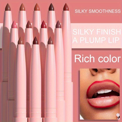 Twelve-Piece Lip Liner and Lip Color Pencil Set with Nude-to-Bold Visible Shades in the 12 Colors Option