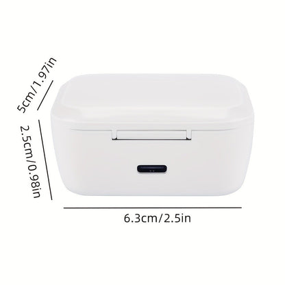 White Portable Watch Charging Case with Hinged Lid, Internal Magnetic Cradle and USB-C-Shaped Rear Port