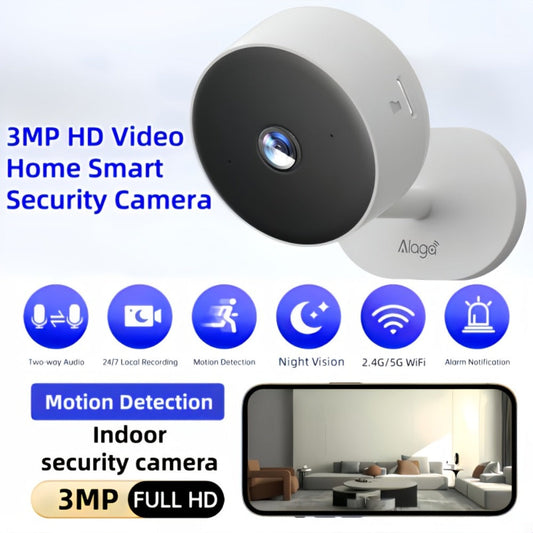 2K 3MP Card-Style WiFi Security Camera Indoor 5G & 2.4G Dual Band Night Vision Motion Detection Two-Way Audio Alexa Google Home Compatible Cloud & SD Card Storage CW1303