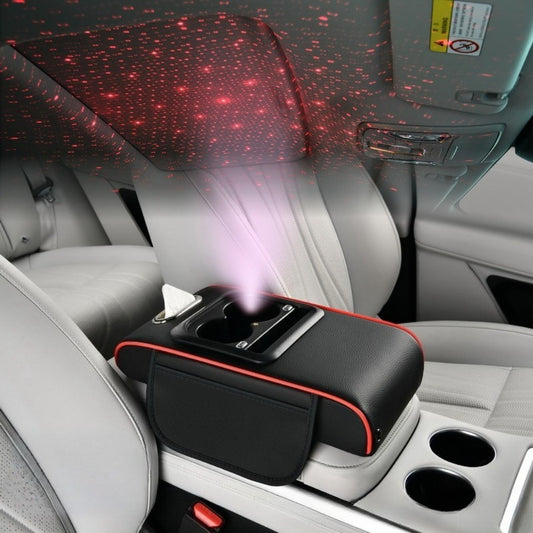 Car Armrest Box Cover Starry Sky Memory Foam Center Console Pad with Type-C USB Charging Port & Storage Pockets – Multifunctional Interior Protector Gift for Men and Women