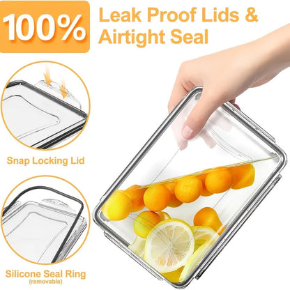 Airtight Plastic Food Storage Containers with Easy-Snap Lids 40pcs or 10pcs Set Pantry Kitchen Organization Meal Prep Containers with Labels and Markers BPA-Free Transparent and Pink