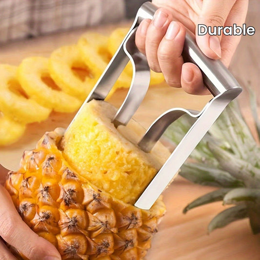 Pineapple Corer Slicer Stainless Steel – Easy One-Step Pineapple Cutter with Comfortable Grip for Home Kitchen Restaurant Use, Removes Core & Slices into Rings (1pc / 2pcs)