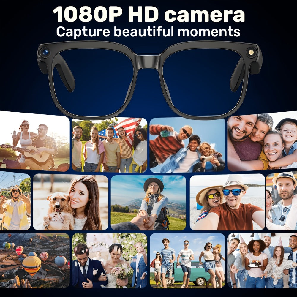 Smart Glasses 8MP Camera Eyewear with Photochromic Lenses, Translation, Object Recognition and Bluetooth Audio