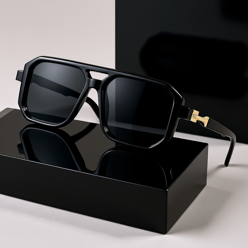 Sunglasses for Men - Retro Square UV400 Oversized Frame - Tortoiseshell Arms Unisex Fashion - product detail view 19