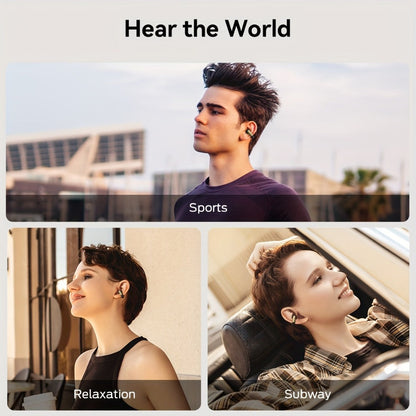 Open-Back Clip-On Wireless Earbuds Environmental Noise Cancellation Touch Control Wireless Charging Case Situational Awareness Natural Sound Bluetooth Headphones