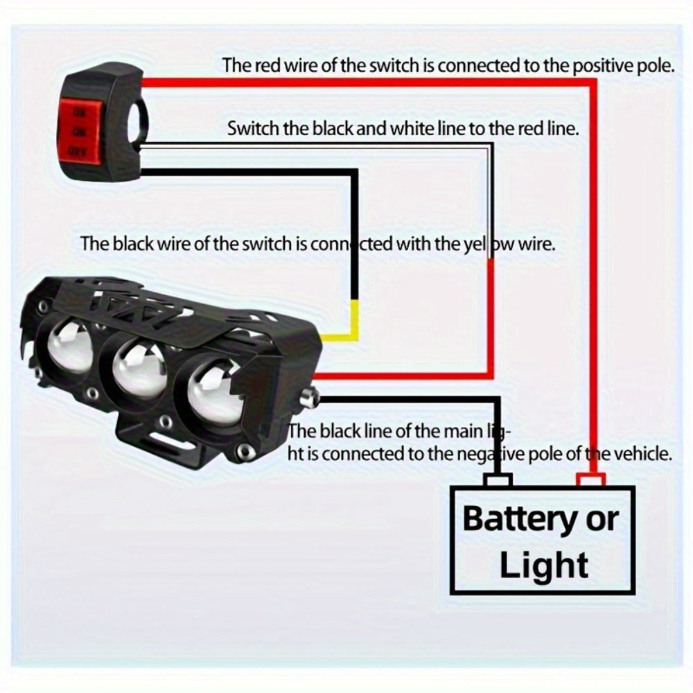 Motorcycle LED Lights 2 Pack with Switch - Dual Color White & Amber High Low Beam Auxiliary Driving Lights for Motorcycle Truck ATV UTV SUV Off Road