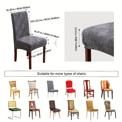 Chair Cover Set of 4 or 6 Stretch Jacquard Dining Slipcovers in Eight Available Color Choices