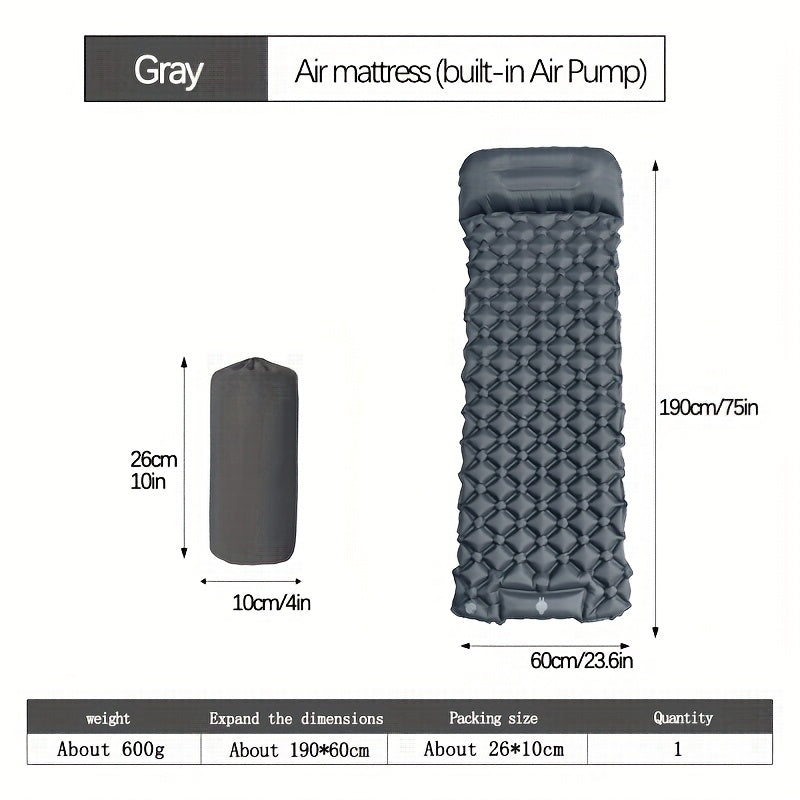 Camping Sleeping Pad Inflatable & Self-Inflating – Ultralight TPU Nylon Mat with Built-In Pump, Single & Double Size for Backpacking, Hiking, Travel
