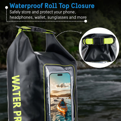 Dry Bag Set 3-Piece Roll Top Backpack with Phone Pouch & Dry Sack - Kayaking with the Listed Color, Size or Set Options for Everyday Carry