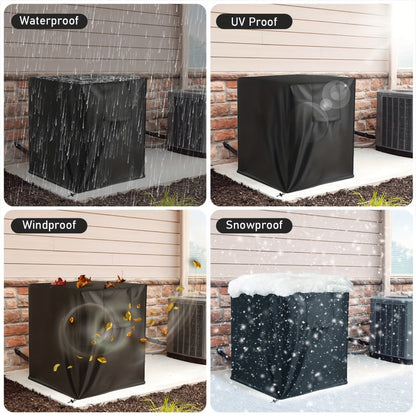 Outdoor Air Conditioner Cover in 24 x 24 x 30-Inch Size with Side Vent, Drawstring Hem and Storage Bag