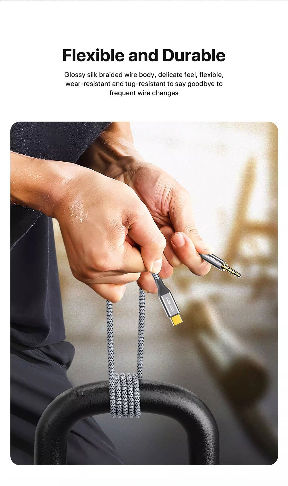 USB-C to 3.5 mm Audio Adapter with DAC and TRRS Jack for Phone, Tablet, Laptop and Car Audio Connections