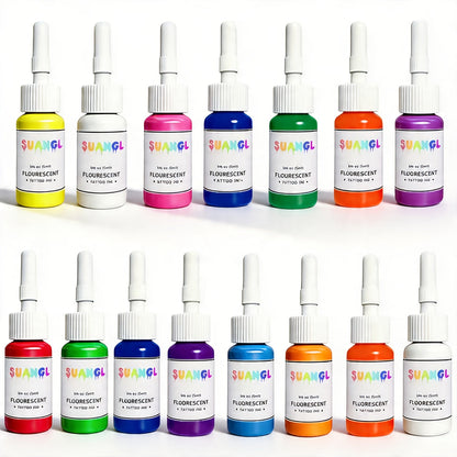 UV Blacklight Tattoo Ink Set Fluorescent Glow in the Dark 5ml Bottles UV Reactive Tattoo Dye for Body Art Glow Parties Festivals 5 8 11 15 Colors