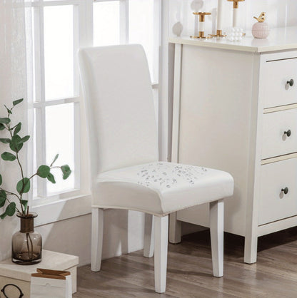 Chair Cover Set of 4 or 6 Stretch PU Leather Dining Slipcovers in Nine Available Color Choices