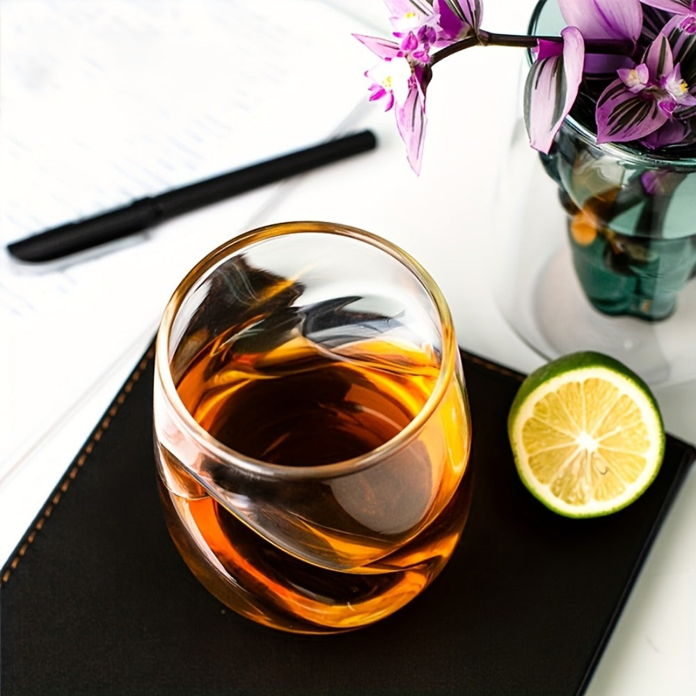 Twist Cocktail Glass Drinkware Set, 400ml Curved Cups in 2, 4 or 6-Piece Options for Home Bar and Table Service