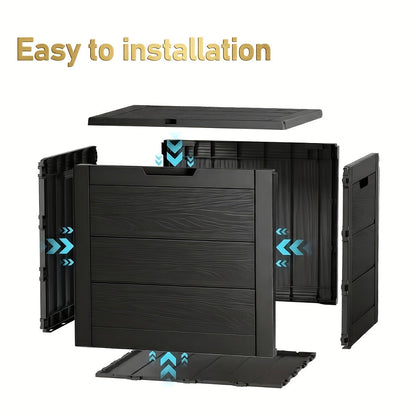 Flip-Top Resin Deck Storage Box with Secure Lid in Black for Patio, Pool and Garden Storage