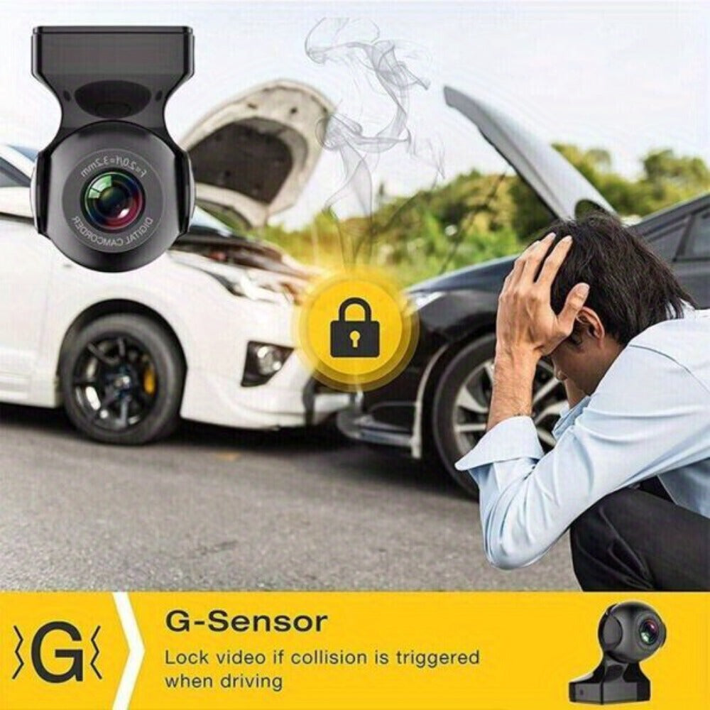 1080P WiFi Dash Cam 170° Wide Angle – HD Car DVR with G-Sensor, Loop Recording, Night Vision, Smartphone App View, Compact Windshield Camera for Cars & Trucks