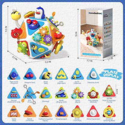 21-in-1 Toddler Busy Board Activity Cube – Early Educational Sensory Toy for Boys & Girls Ages 1-3 | Travel Toy | 1st Birthday & Christmas Gift for Kids