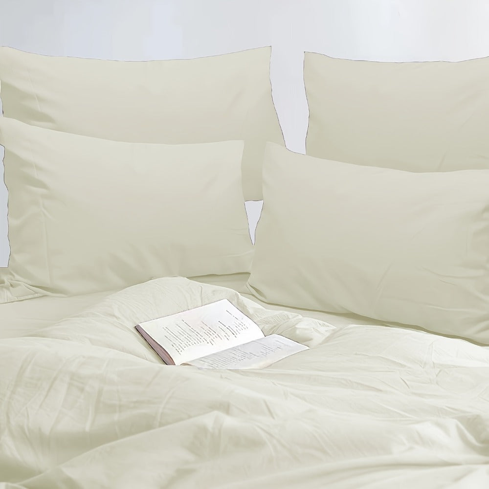 Microfiber Pillowcases Set of 4 – Soft Brushed 90GSM Wrinkle-Resistant Envelope Closure Pillow Covers, Queen & King Size, Multiple Colors, Breathable Polyester Pillow Cases for Bedroom Hotel