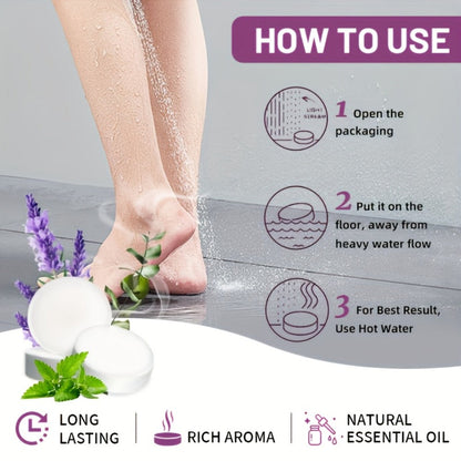 Lavender, Mint and Eucalyptus Shower Steamer Gift Box with 18 Round Tablets in Three Fragrance Labels