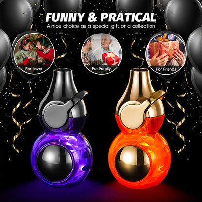 Orb-Design Torch Lighter with Auxiliary Light, Top Rocker Control and Three Body Color Options