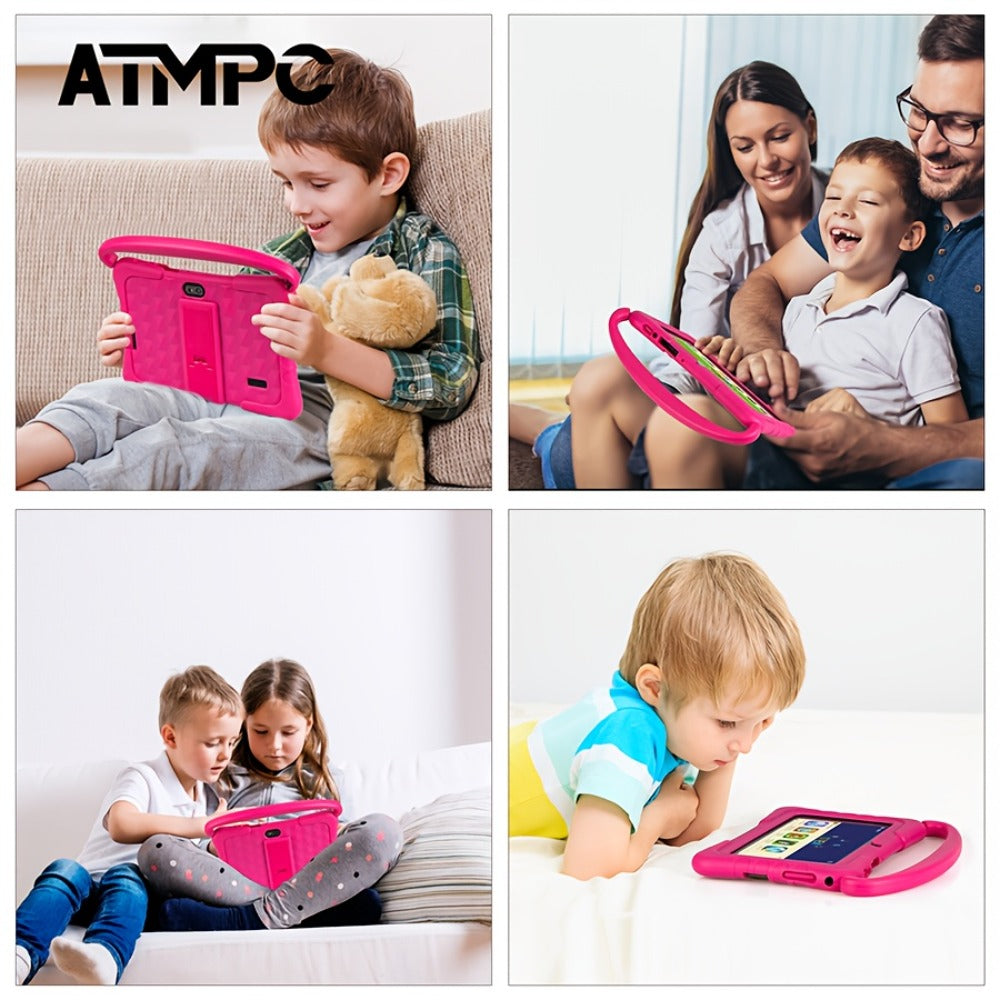 Kids Tablet 7 Inch with Android 14, 4GB RAM, 32GB Built-In Storage, HD Touchscreen and Silicone Case