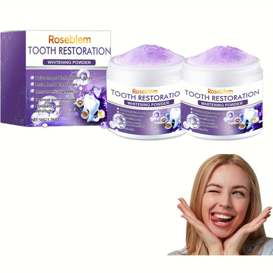 Tooth Repair Mineral Powder with Natural Purple Coating – 2-Pack Remineralizing Tooth Powder for Sensitive Teeth, Gum Protection, Fresh Breath & Daily Oral Care for Adults and Teens