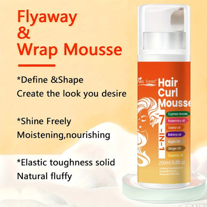 6.76 oz Seven-in-One Curl Mousse with Rosemary, Castor and Coconut Oils for Wavy or Curly Hair