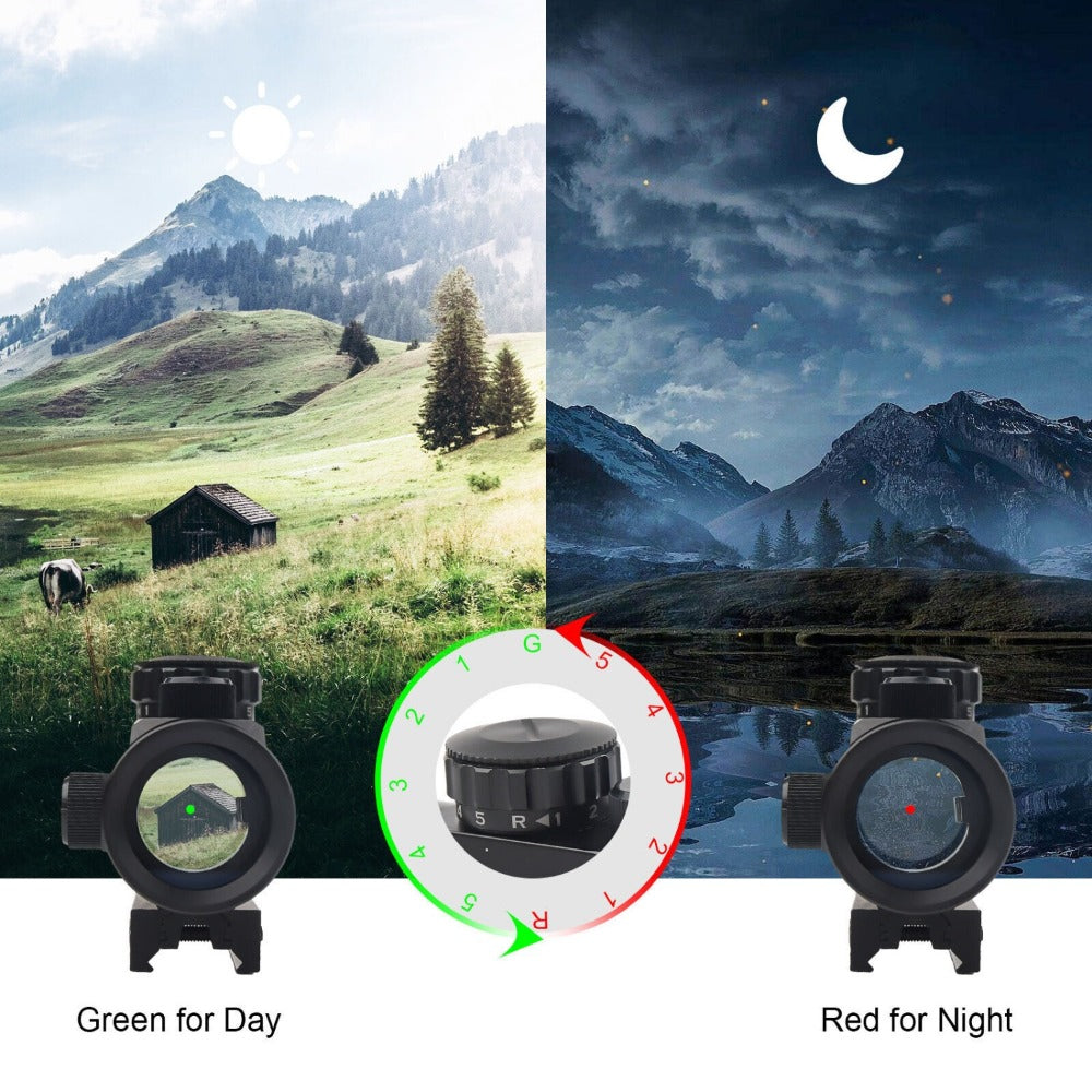 Red Green Dot Sight Scope 1x40 Picatinny Rail Mount 2 MOA Reticle for Rifles Shotguns Airsoft Hunting Shooting Optics Accessory