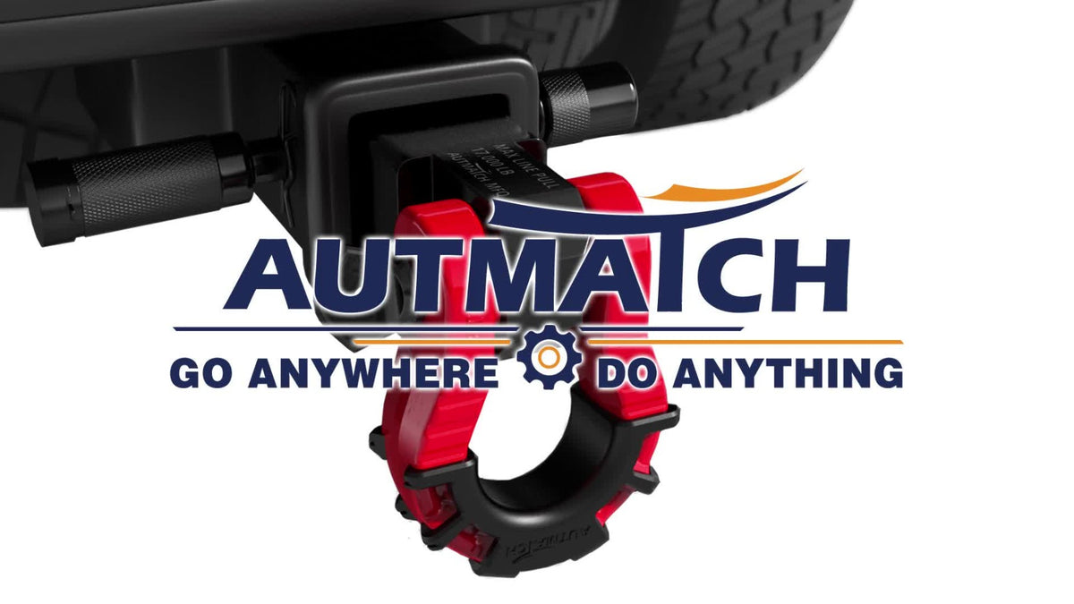 Shackle Hitch Receiver 2-Inch 68,000 lb Break Strength with 3/4" D-Ring & 5/8" Hitch Lock Pin – Heavy Duty Drop Forged Steel 8-Ton Vehicle Recovery Tow Hitch, Multi-Color