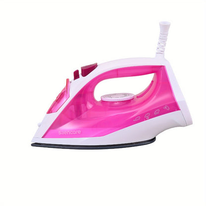 Pink Full-Size Steam Iron with Temperature Dial, Spray and Steam Buttons and 24 x 12 cm Pictured Body