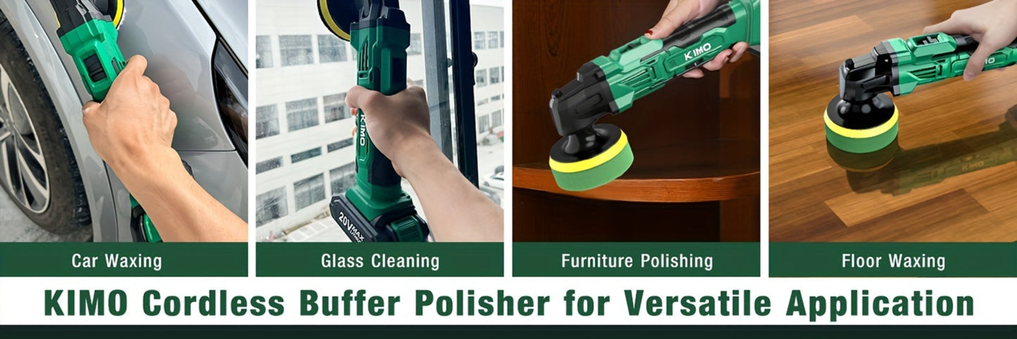 Cordless Buffer Polisher Kit 20V – 6-Speed 3634RPM Car Polisher with 24 Accessories & 2x2000mAh Batteries