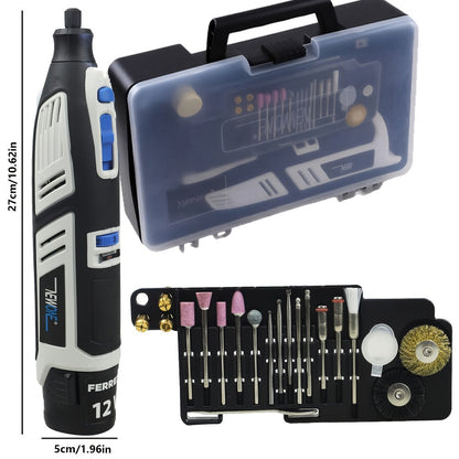 Cordless Rotary Tool Kit 12V with 48pcs Accessories, 6 Variable Speeds, 2.0Ah Rechargeable Battery for Sanding Polishing Carving Cutting Drilling Engraving Crafts DIY Projects