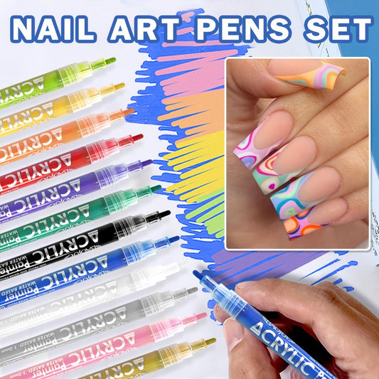 36-Color Waterproof Nail Art Pen Set with Fine Liner Brush Tip – Acrylic Nail Polish Pens for Painting Dotting French Tips Liner Drawing & Gel Decoration, Quick-Dry Smudge-Proof DIY Manicure Kit for Beginners & Pros