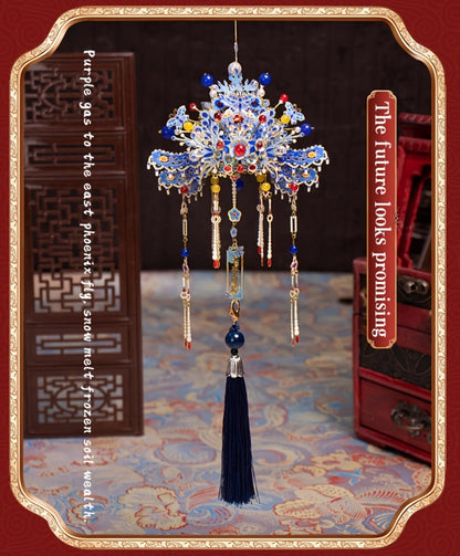 3D Metal Phoenix Crown Model Kit with Qingluan Ornament or Wutong Tree Display Bracket Checkout Options