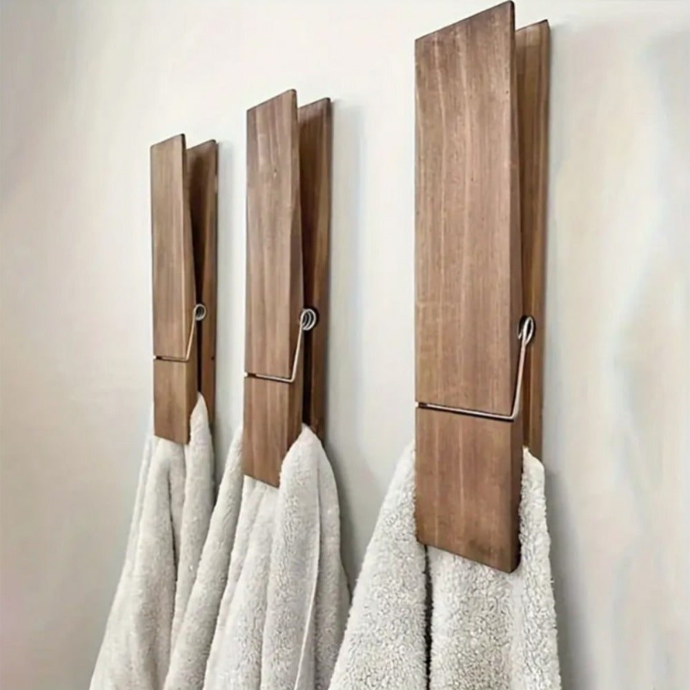 Oversized Wooden Laundry Clothespin with 11.8 x 2-Inch Body for Towels, Clothing and Home Organization