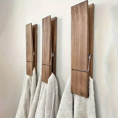 Oversized Wooden Laundry Clothespin with 11.8 x 2-Inch Body for Towels, Clothing and Home Organization