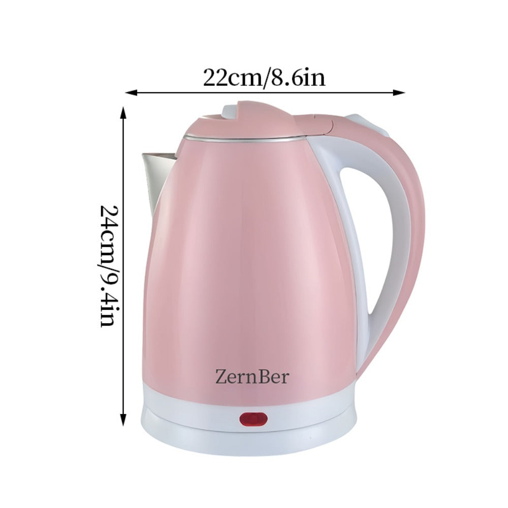Electric Kettle by ZernBer, 60oz 1000W Stainless Steel Interior with LED Indicator and Heating Base in Blue