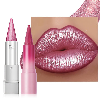 Lipstick Set 2pcs for Women — Highly Pigmented Waterproof Matte & Metallic Shimmer Lip Color Combo with Pointed-Tip Precision, Long-Lasting Full Coverage Beauty Gift