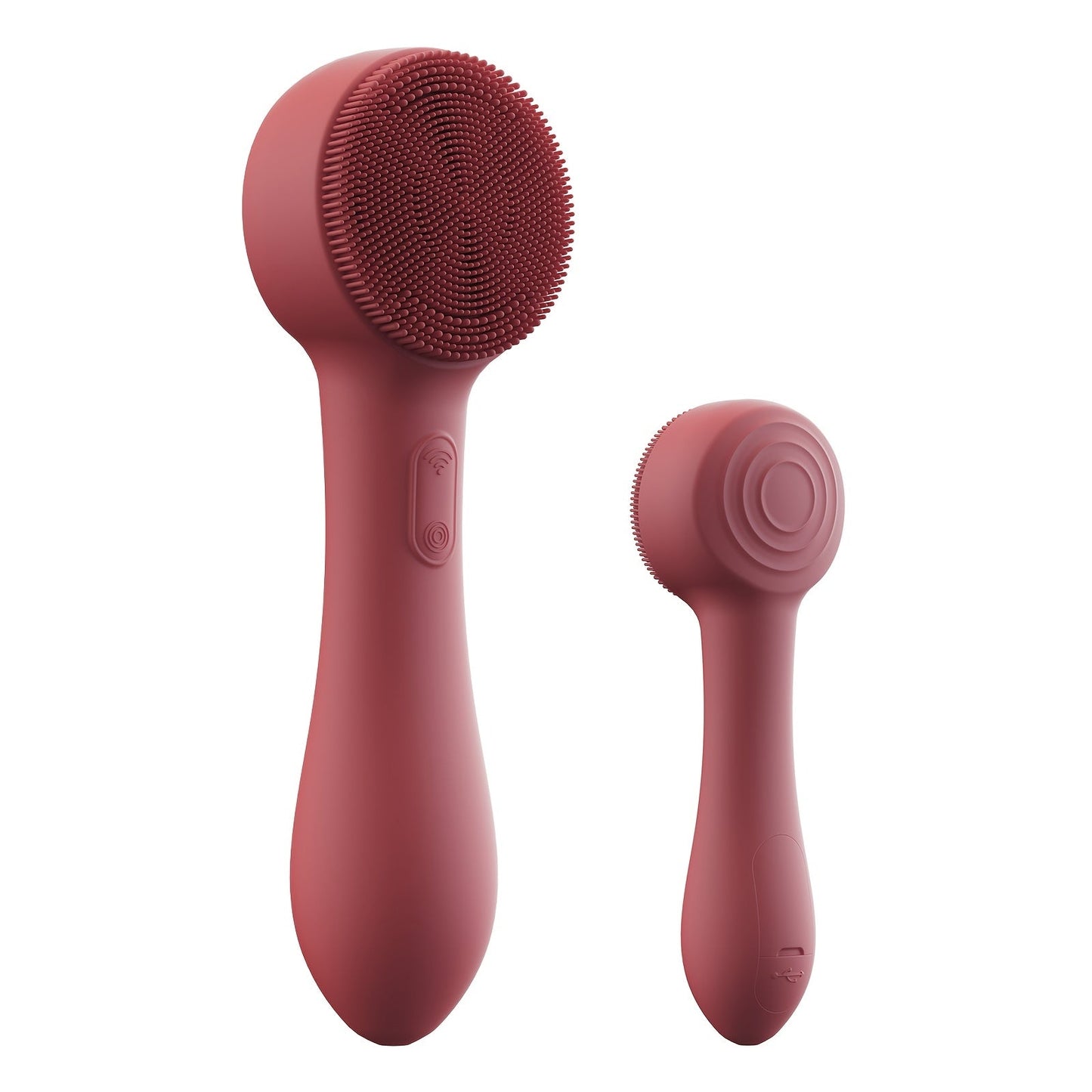 Silicone Facial Cleansing Brush Electric Face Scrubber 12000 Vibrations IPX7 Waterproof USB Rechargeable Heat Massage Deep Pore Cleansing Exfoliator for Sensitive Skin Blue Black Rose Red Pink