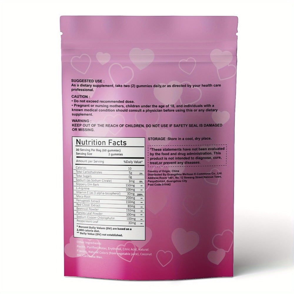Women's Pheromone Gummies with L-Arginine, Maca & Beetroot – Natural Attraction, Confidence & Feminine Balance Supplement, Strawberry Flavor, 30 Gummies 30-Day Supply