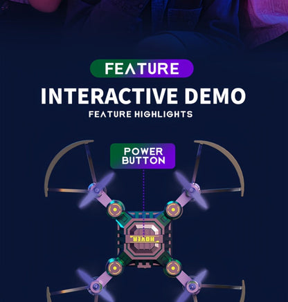 Watch-Controlled Mini RC Drone with Two Rechargeable Batteries in Blue, Green or Black for Indoor Flight
