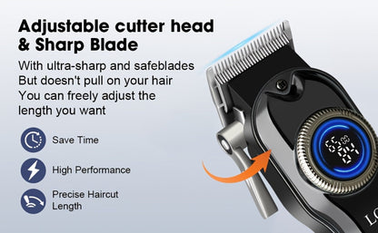 Cordless Hair Clipper Set - LQT Blue Rechargeable Professional Hair Clipper with Foil Trimmer & Precision Blade, 1/2/3pcs Options, Limited Edition Combs, for Home & Salon Use, Holiday Christmas Gift
