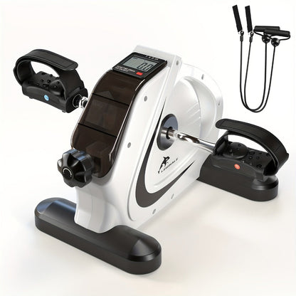 Portable Elliptical Trainer Mini Exercise Bike Under Desk Pedal Exerciser LCD Display 8 Resistance Levels Silent 350lb Capacity Arm Leg Training for Home Office Seniors