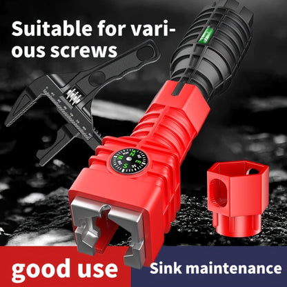 18-in-1 Sink Wrench and Plumbing Tool Kit with Multi-Position Head for Faucet and Basin Hardware Access